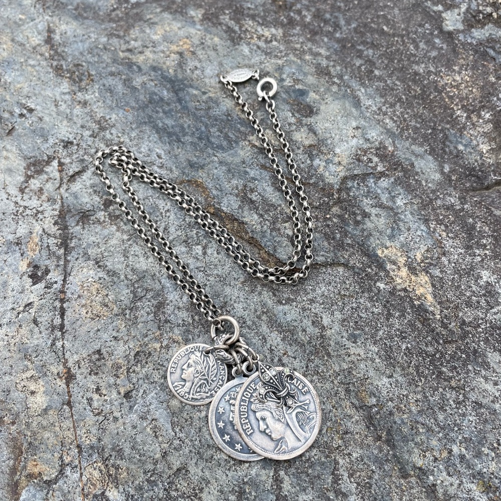 Catherine Popesco Silver Coin Pendant Necklace